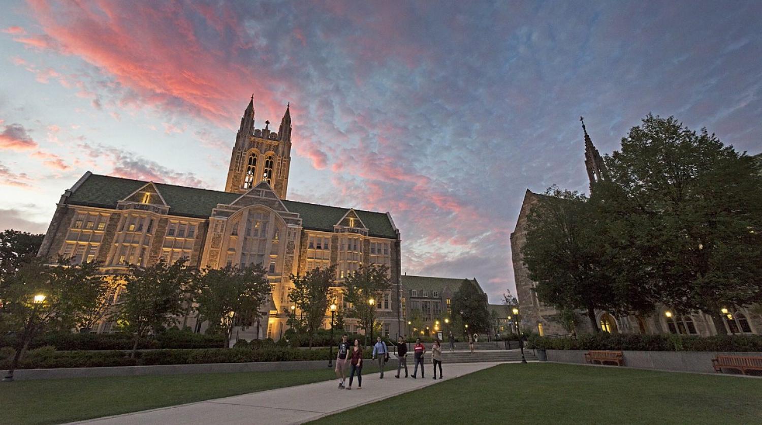 Gasson Hall at sunset